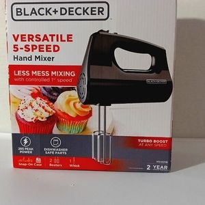 Brand New Black +Decker Versatile 5 Speed Hand Mixer Black MX401B